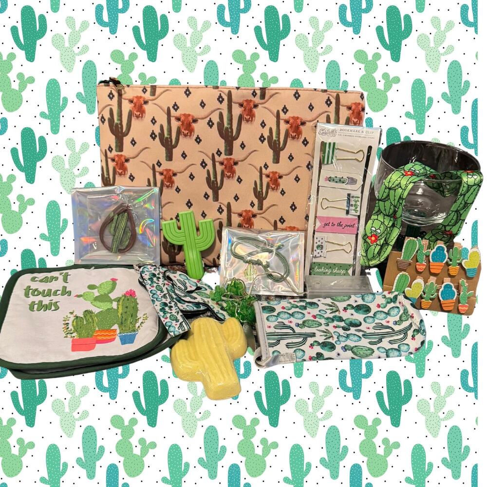 Cactus Gift Box, cactus themed gift basket
